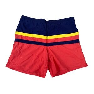 Brooks Brothers Striped Swim Trunks Mens Medium Supplex Nylon Multicolor 80s Vtg